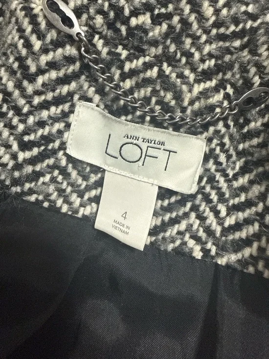 Tailored Herringbone Wool-Blend Coat in Gray - Picture 6 of 6